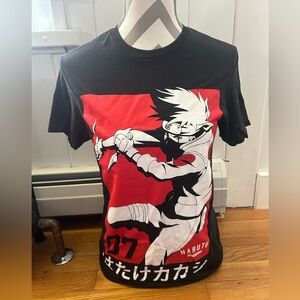 Official Naruto Kakashi Men’s Unisex Black T-Shirt Size S